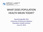 Play presentation: What Does Population Health Mean Today? 